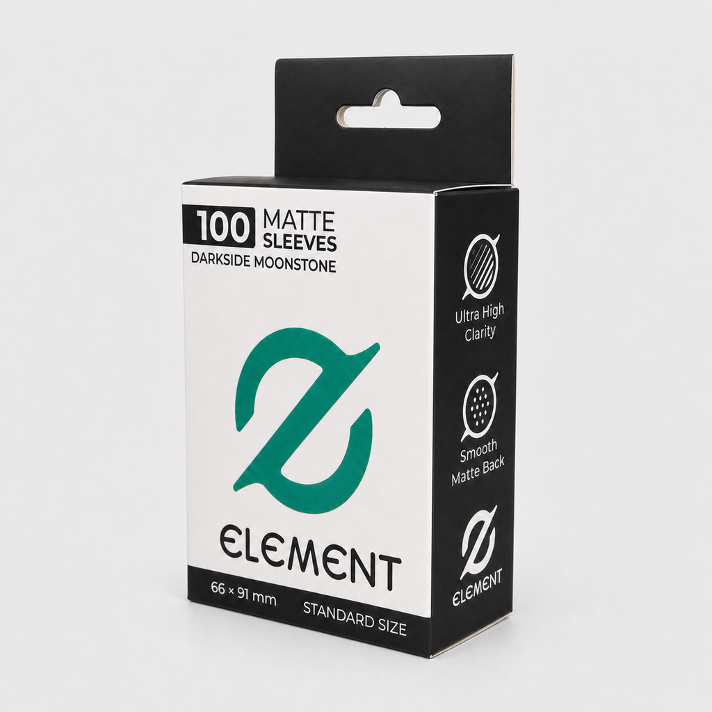 Element Darkside Moonstone matte card sleeves packaging angled product photo