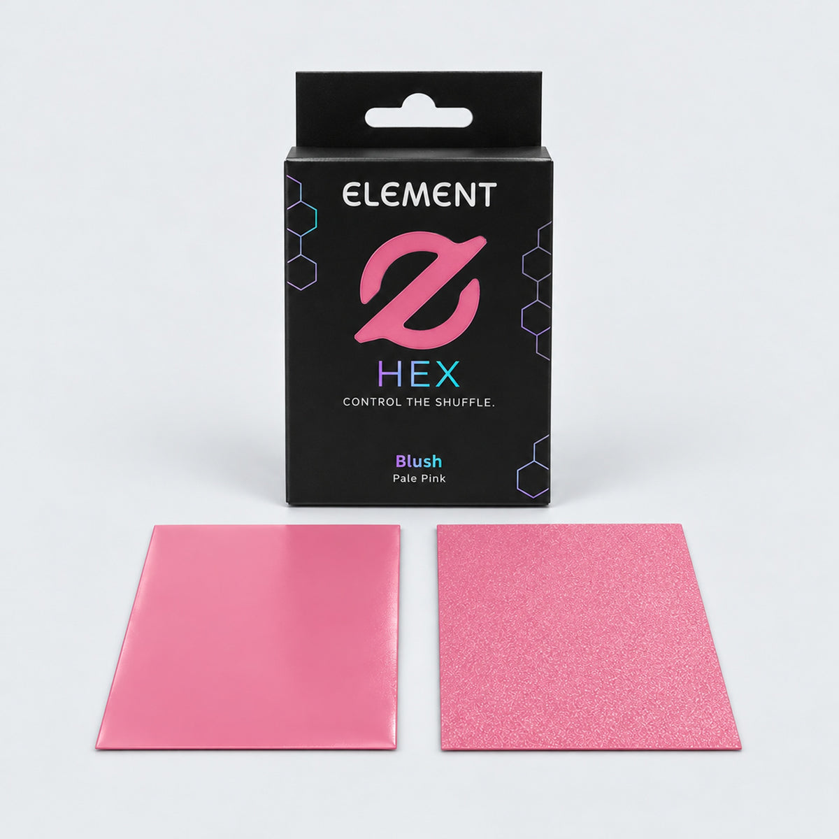 Element HEX Blush box with glossy front and textured matte back sleeves