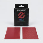 Element HEX Crimson box with glossy front and textured matte back sleeves
