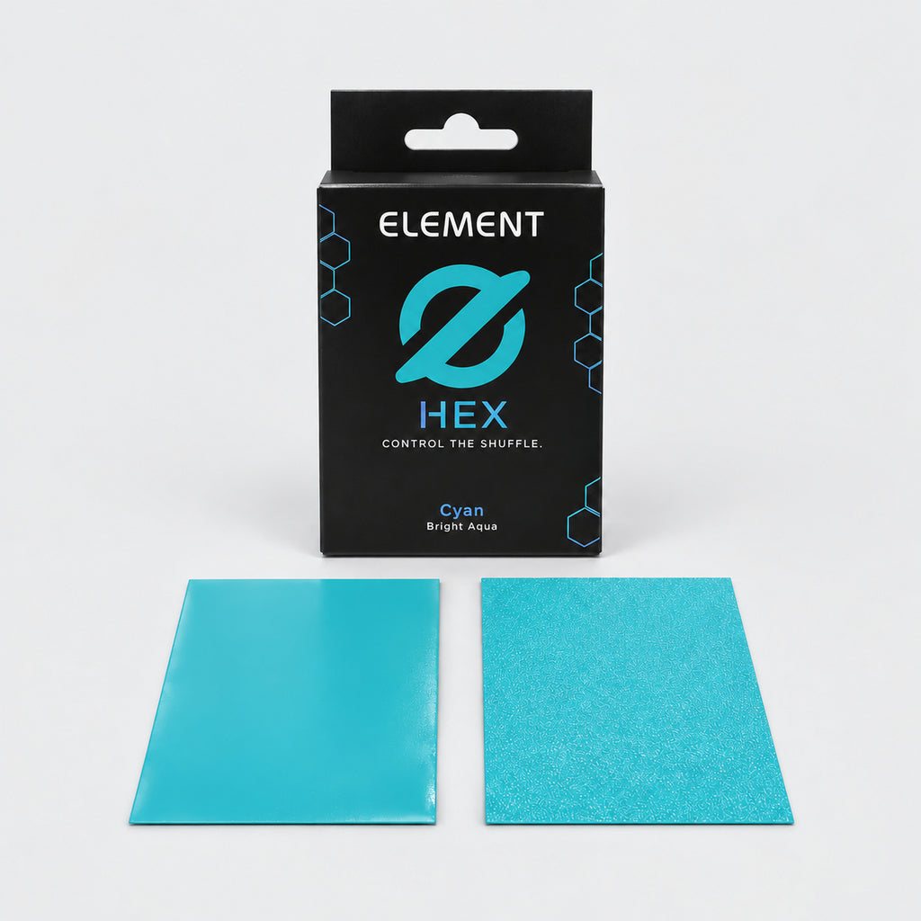 Element HEX Cyan box with glossy front and textured matte back sleeves