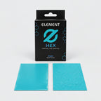 Element HEX Cyan box with glossy front and textured matte back sleeves
