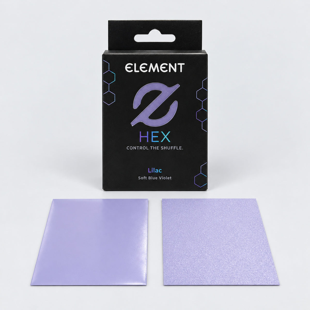 Element HEX Lilac box with glossy front and textured matte back sleeves