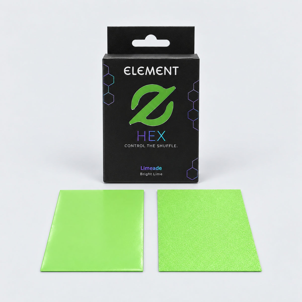 Element HEX Limeade box with glossy front and textured matte back sleeves