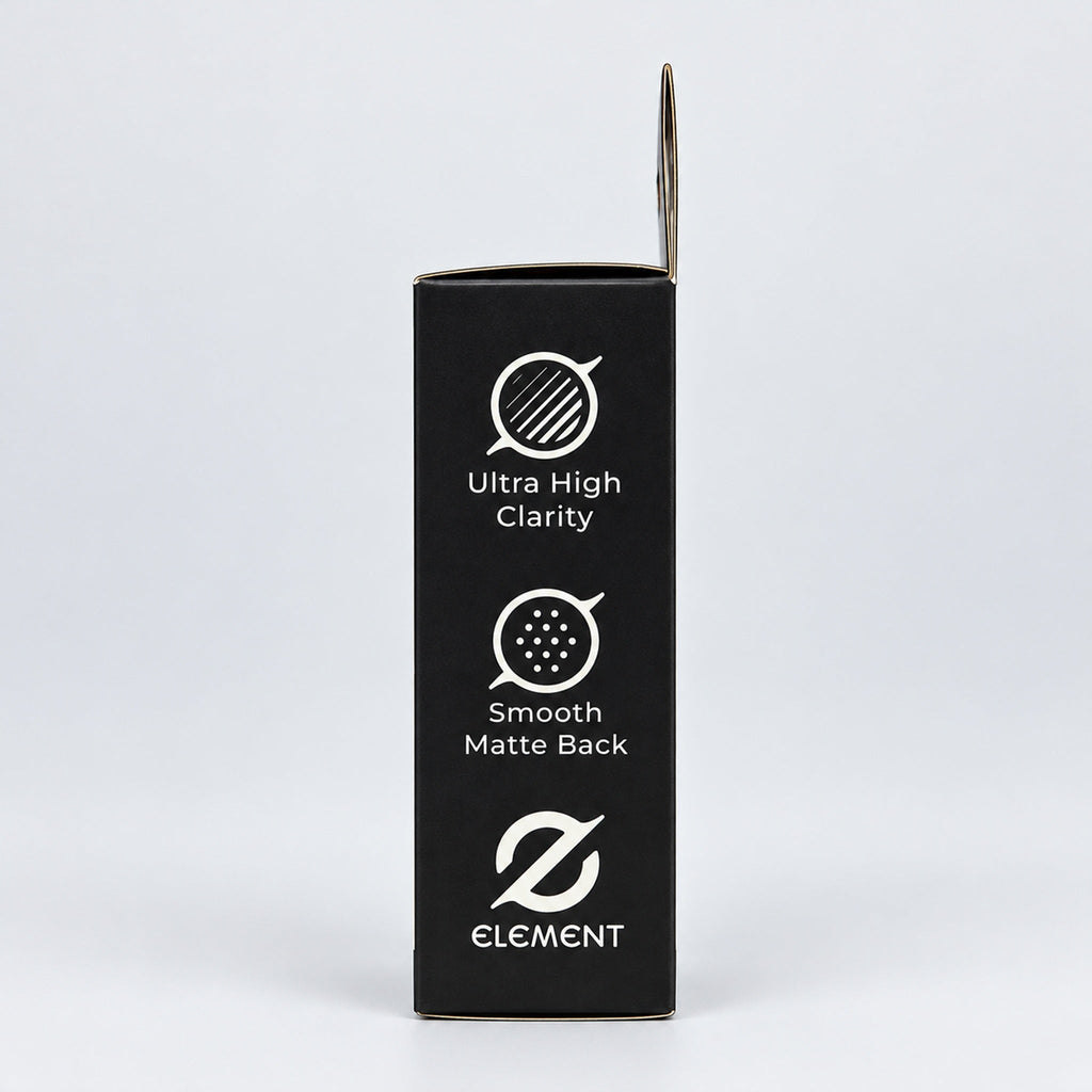 Element sleeve packaging side — Ultra High Clarity and Smooth Matte Back