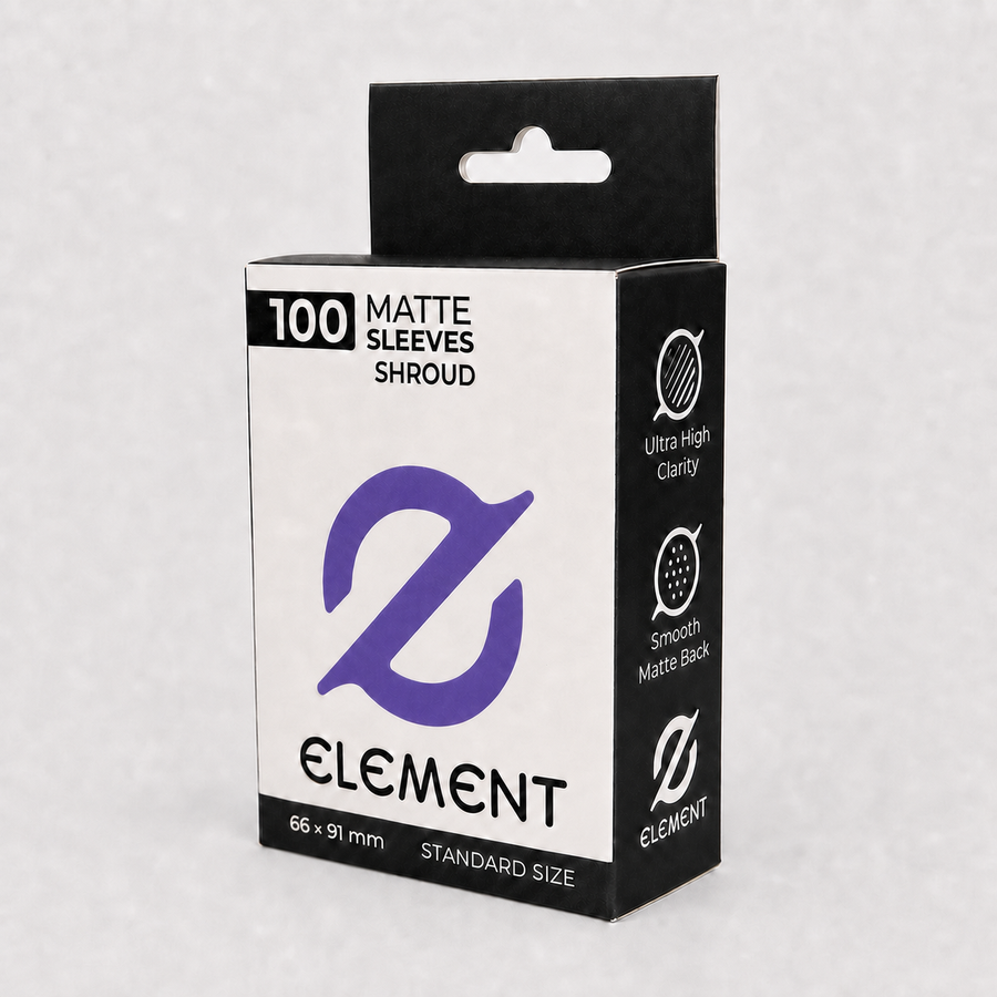Element Shroud matte card sleeves packaging with medium purple color